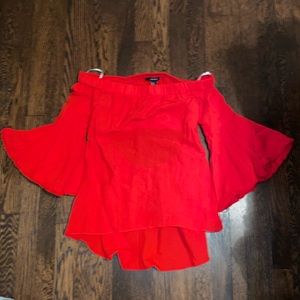 NWT Red Off the Shoulder Bell Sleeve Forever 21 Top